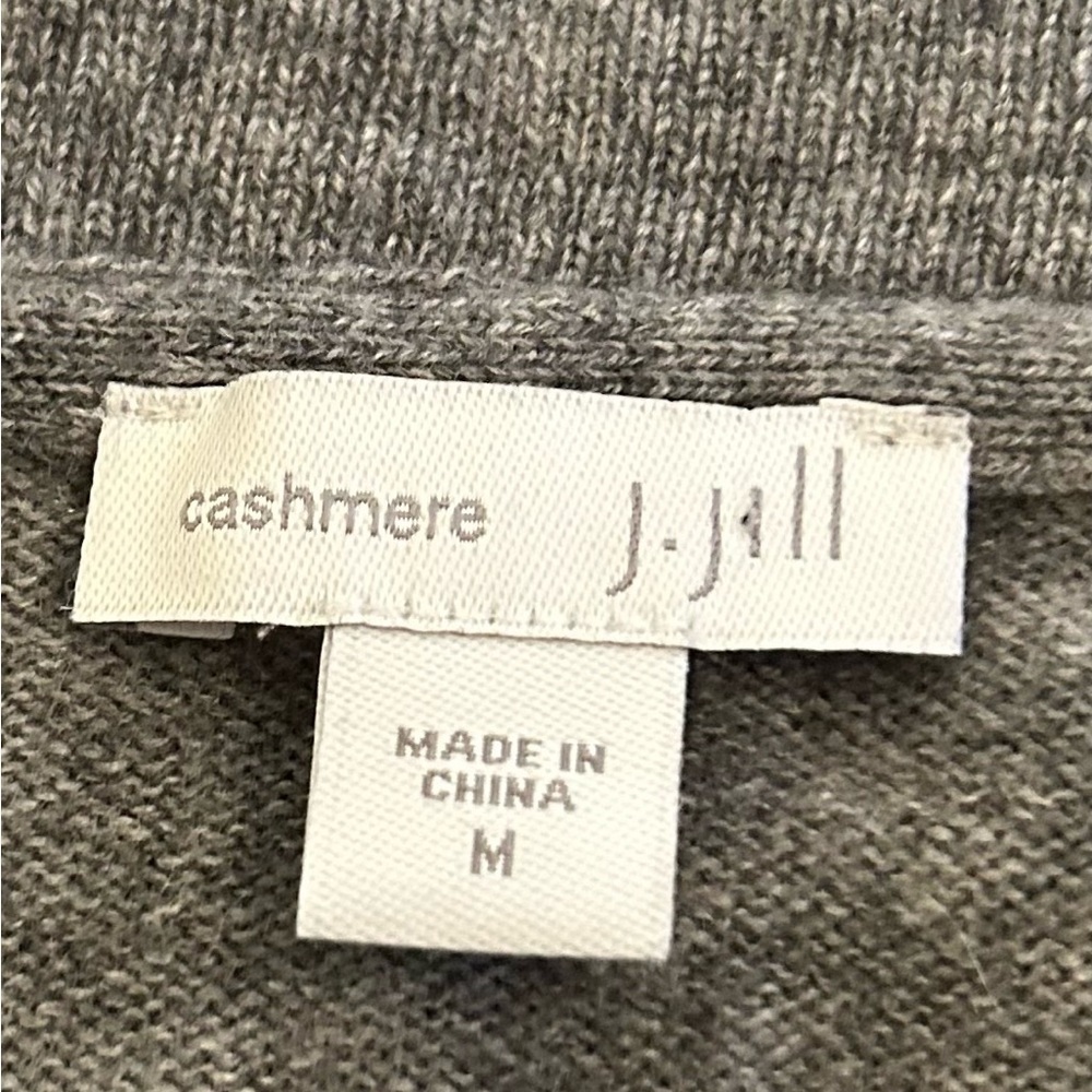 J. Jill Cashmere Sweater Size Medium Gray Open Front Cardigan - Picture 10 of 10